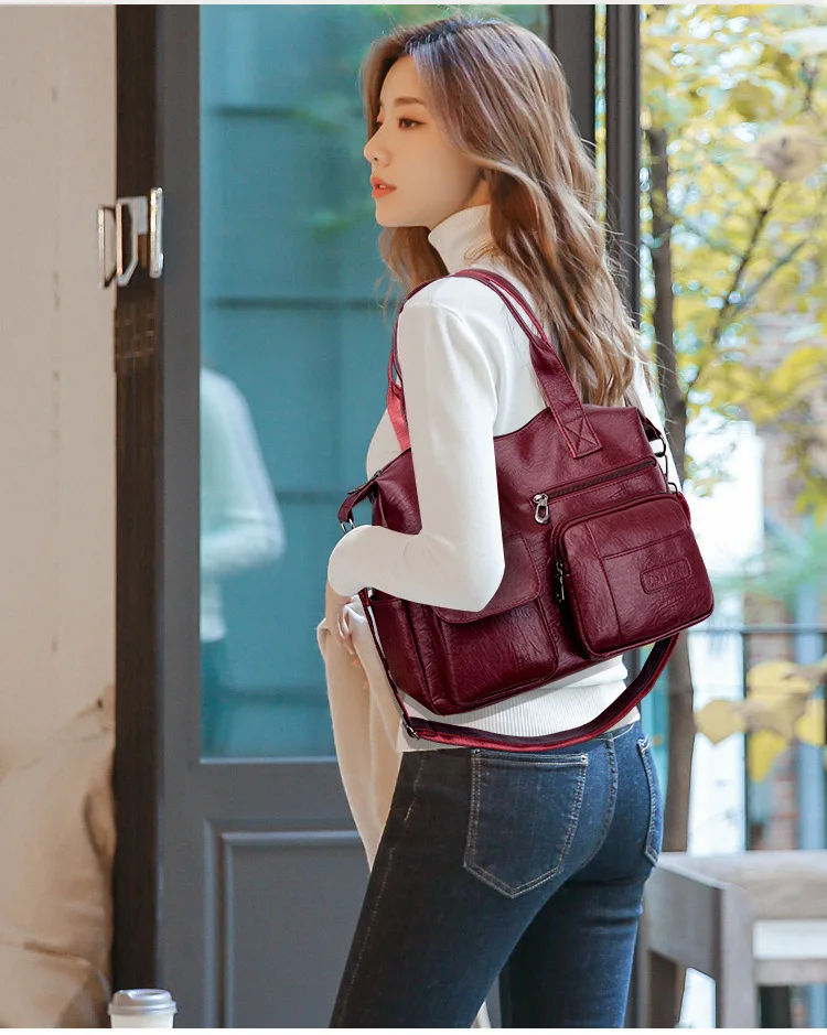 

Leather Ladies Bags Women Handbag Shoulder Bag High Quality Designer Luxury Brand Crossbody Bags For Bolsa Feminina Sac A C1758