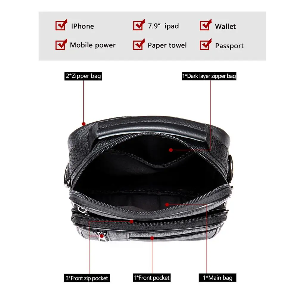 WESTAL мужская сумка через плечо кожаная дизайнерская черные ipad сумки для мужчин