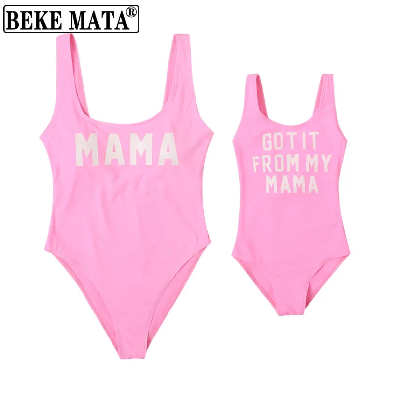 

Одежда для мамы и дочери, лето 2021, одежда для мамы и дочки, Семейный комплект бикини с буквенным принтом для матери и дочери, купальник