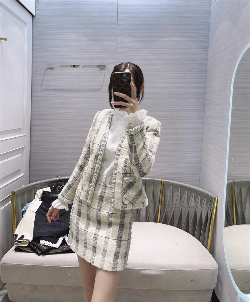 

2021 Autumn new fashion woolen plaid jacket coats high quality