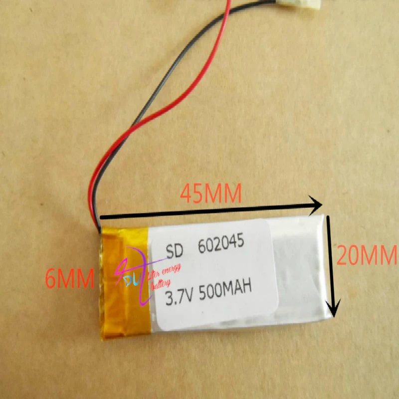 Лучший бренд батареи 3 7 V литий-полимерный 602045 MP3 062045 500mAH аудио рекордер |