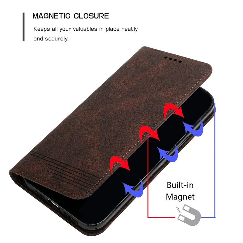 strong mangetic flip cover for realme 7 7i 7 pro 8 8 pro c12 c15 c17 pu leather wallet case for narzo 30 pro 20 pro phone covers free global shipping