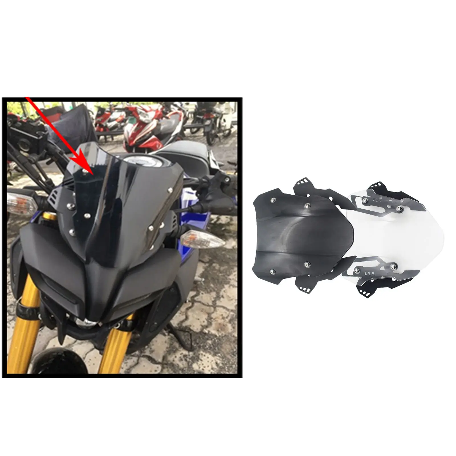 

Большой ветровое стекло для мотоцикла, привлекательный дефлектор воздуха для YAMAHA MT-15 18-21 2018 2019 2020 2021 безопасное вождение