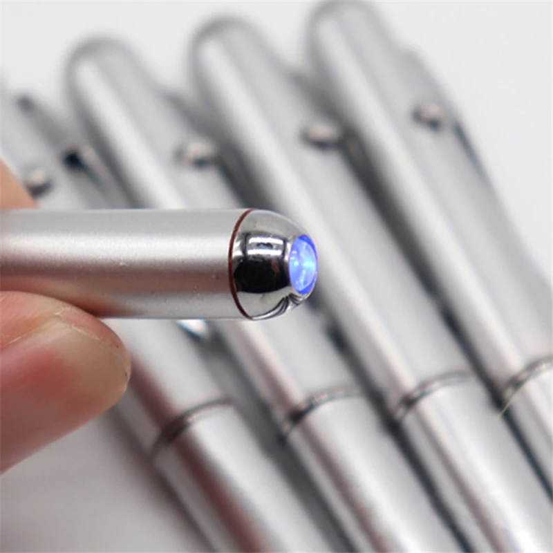 

Practical Bills Checker Pen Invisible Ink Pen W/ UV LED Light Built-in Button Cell for Retail Stores Shops Grocery