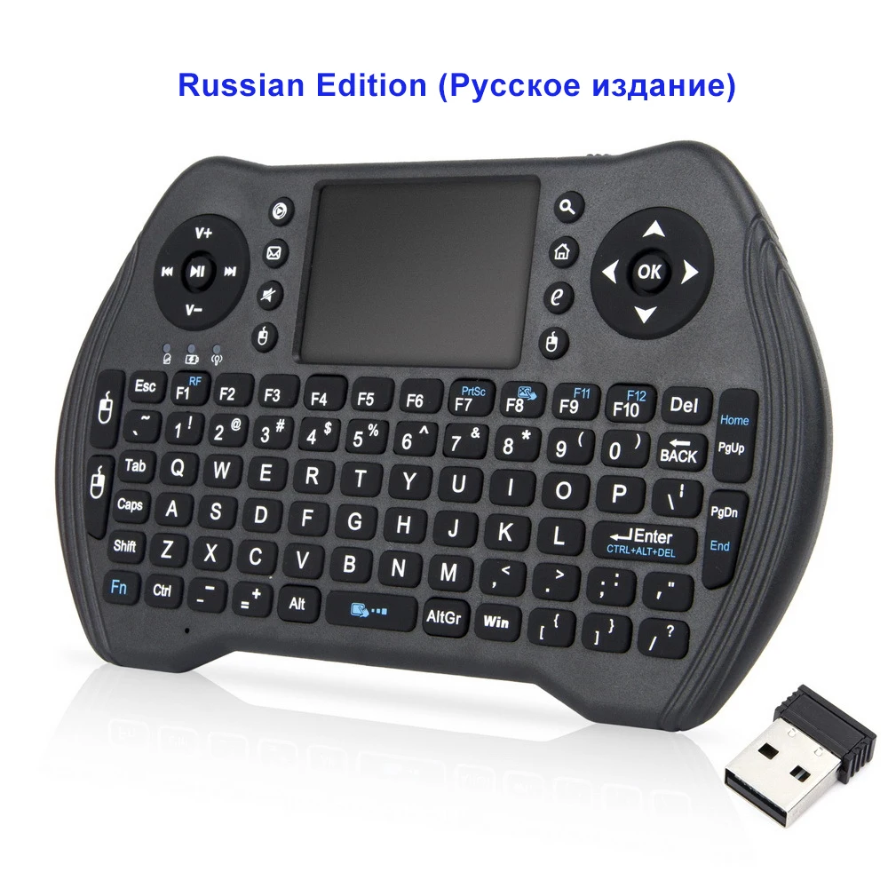 Jelly Comb Mini USB 2,4G Беспроводная клавиатура с тачпадом 3 панели клавиатура Air mouse для Smart tv BOX Android X96 - Цвет: Russian Edition