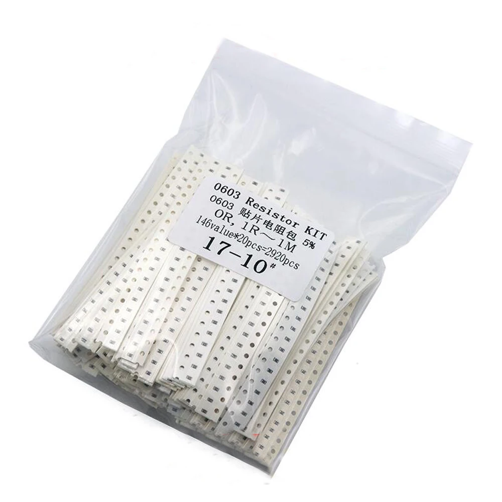 0603 SMD Resistor Samples kit 0R，1R~1M 146ValuesX20pcs=2920pcs | Электронные компоненты и принадлежности