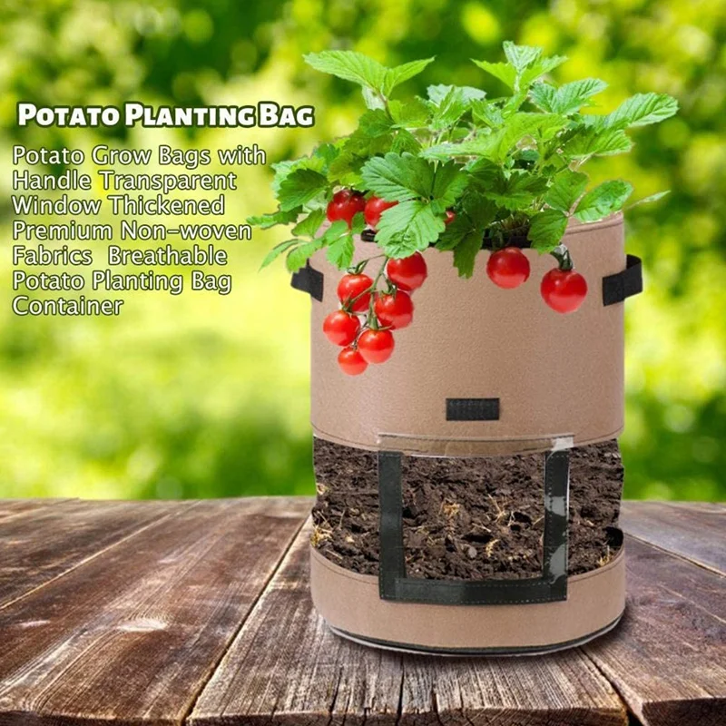 

3 Bags of Potato Tomato Planting Bags, Garden Vegetable Planting Bags for Strawberries, Flowers and Vegetables