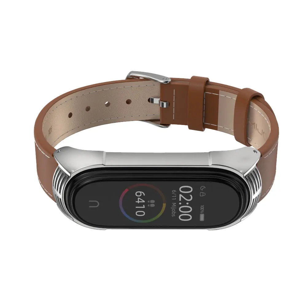Mi jobs mi Band 4 ремешок из натуральной кожи для Xiaomi mi 4 3 умные наручные часы браслет mi Band 4 браслет NFC аксессуары