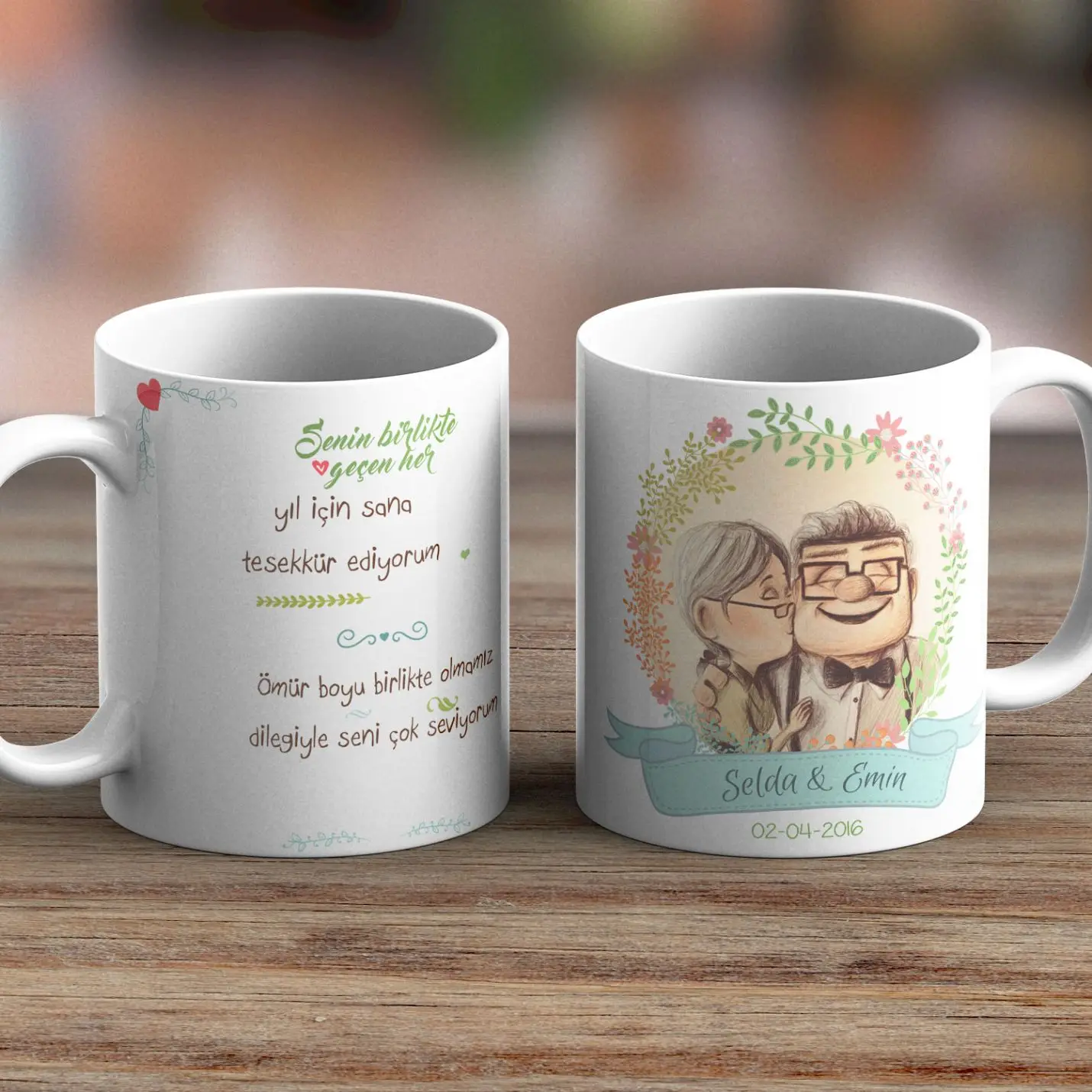 

Personalized Romantic Double White Mug-628