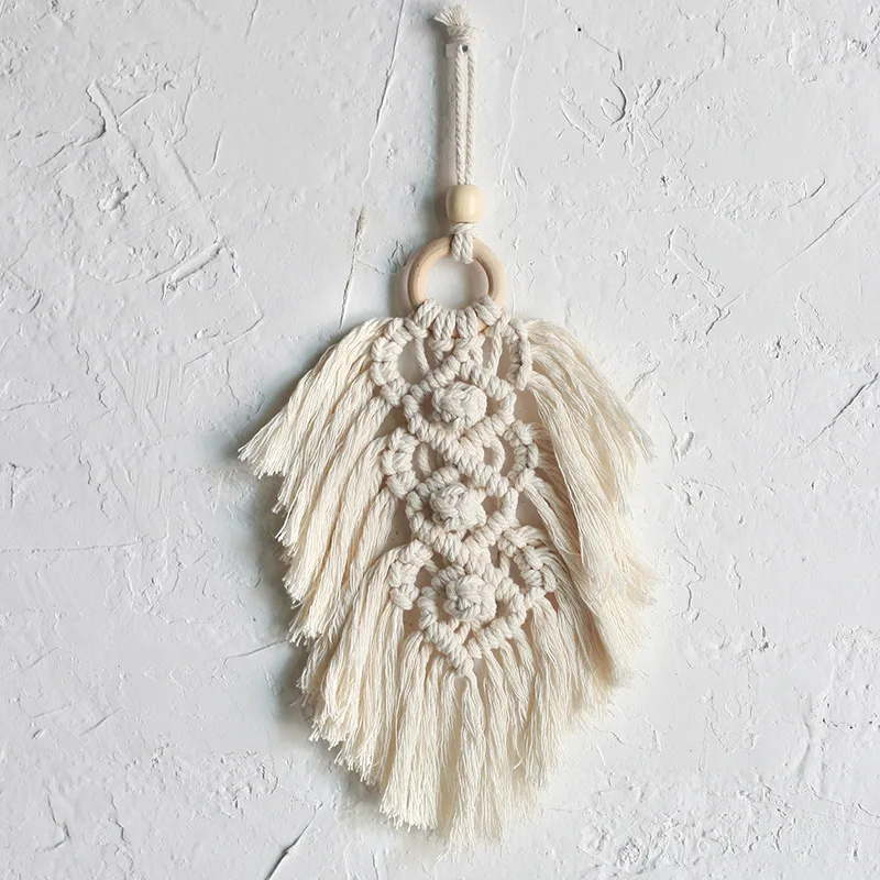 Macrame Leaf Wall Hanging Boho Home Decor Feather Fringed Tapestry Mandala Wedding Hanger Headboard Mexican Decoration | Дом и сад