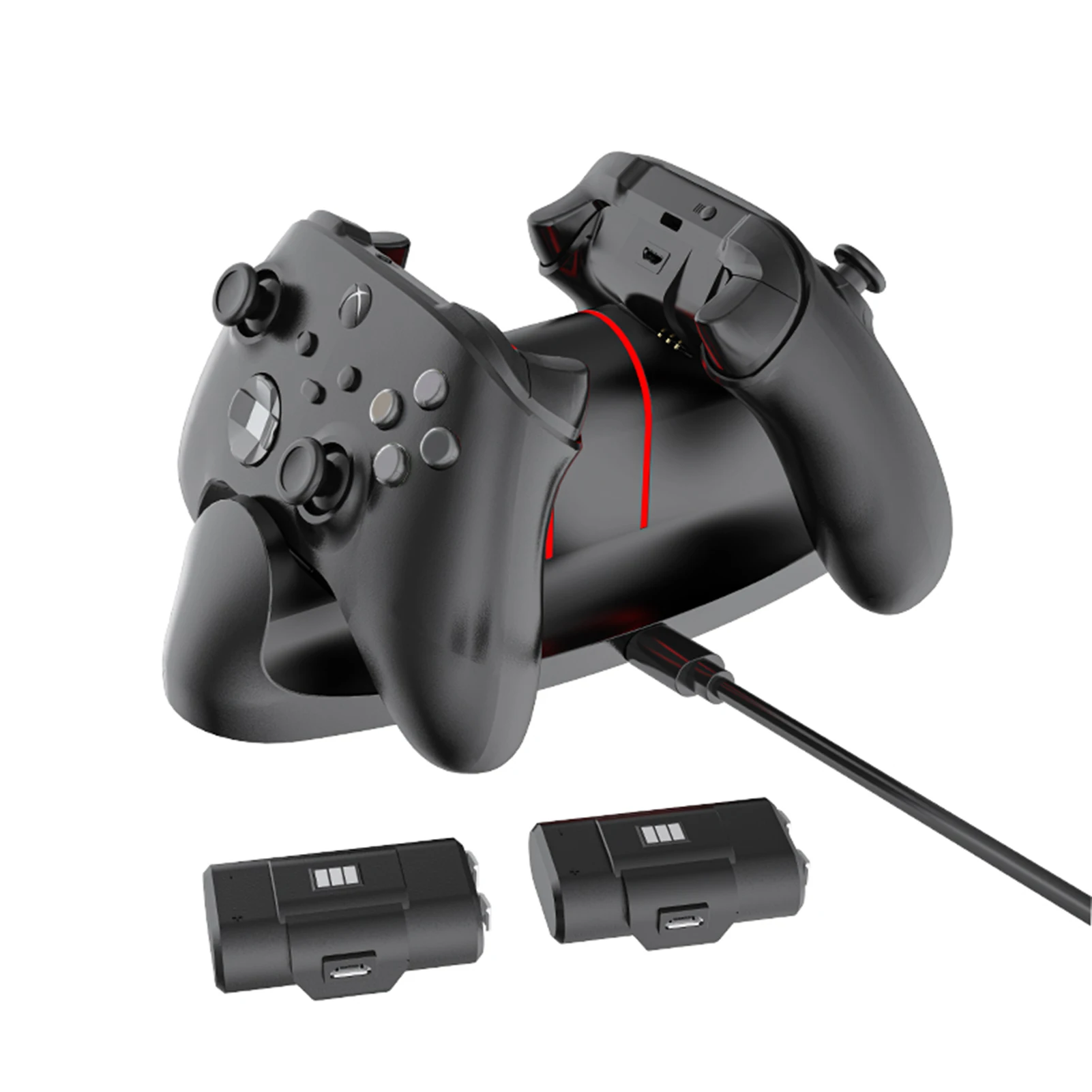 

Зарядное устройство для игрового контроллера, набор аккумуляторов для Xbox серии X с 2 аккумуляторами, зарядное устройство для игрового контр...