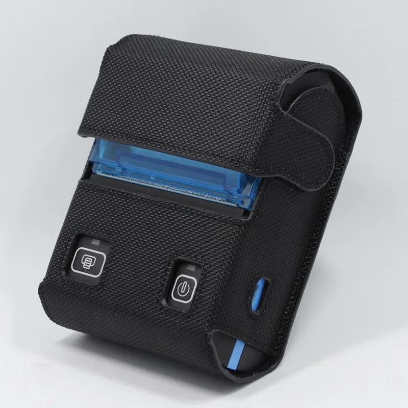 printer with case Мини-принтер Android IOS bluetooth Windows USB 58 мм термальный кассовый беспроводной портативный термальный принтер штрих-кода - Цвет: printer with case