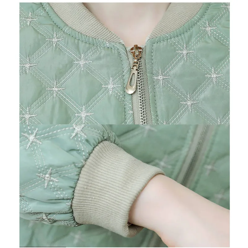 Женская хлопковая куртка с вышивкой высококачественный ультра-светильник