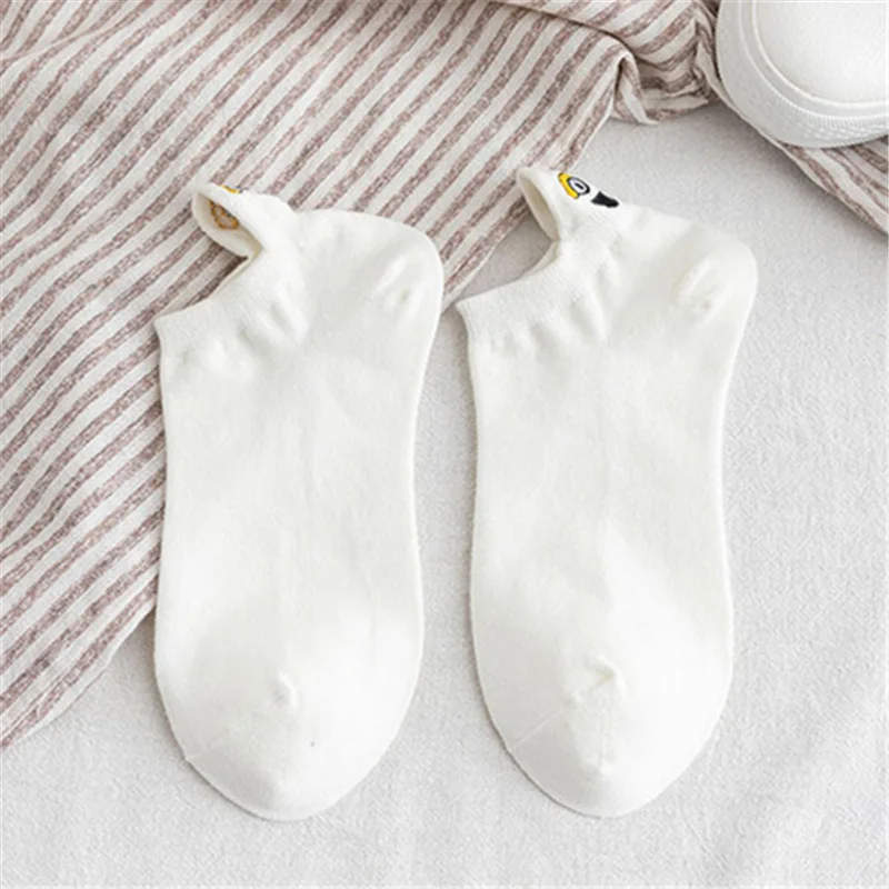 White 01 Женские милые короткие носки с героями мультфильмов модные забавные носки с ушками для девочек унисекс хлопковые мужские носки Прямая поставка - Цвет: White 01