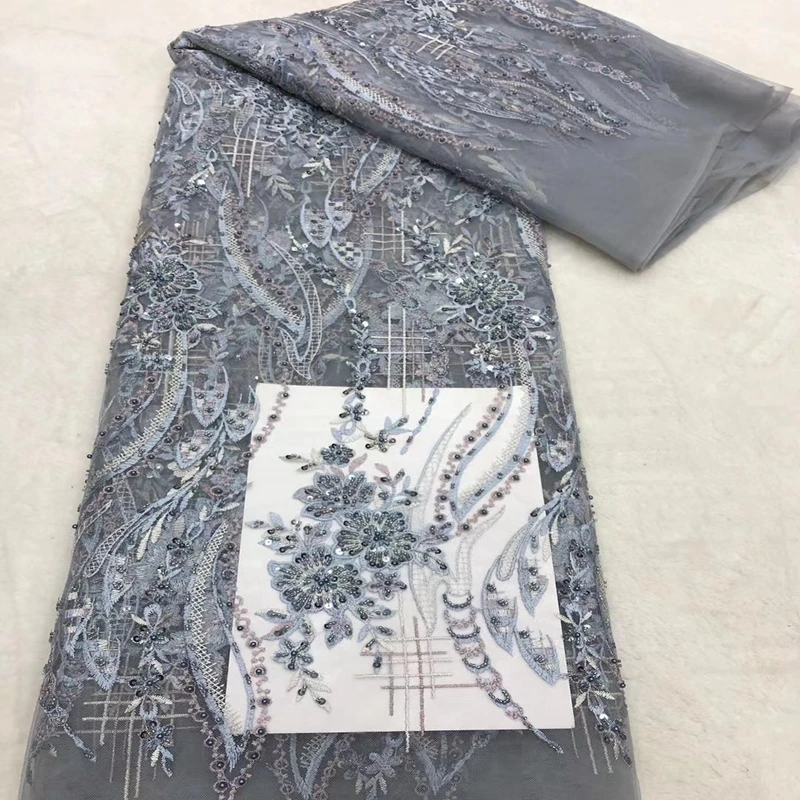 Тяжелые бусины блестки африканская кружевная ткань высокое качество