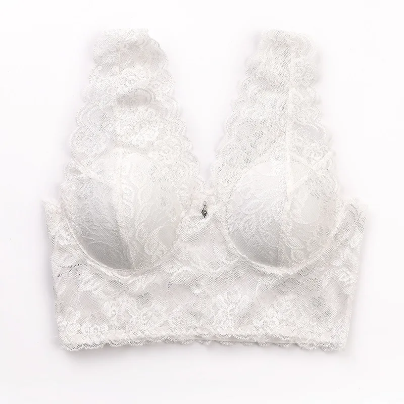 

One Piece Underwear Lace Bra Traceless Underwear Gathered Back Bra No Steel Ring, Sports and Sleep Bra Large Size Plus Size
