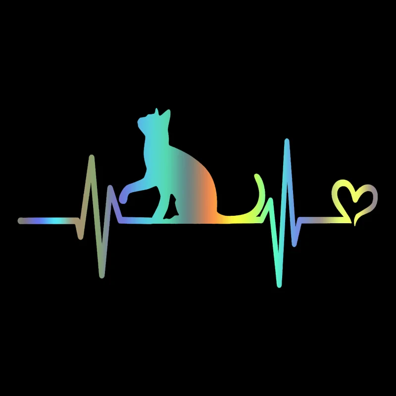 наклейки на авто Кошачье сердцебиение водонепроницаемые наклейки на машину наклейка для авто автонаклейка стикер этикеты винила наклейки стайлинга автомобилей украшения на бампере автомобиля заднее стекло