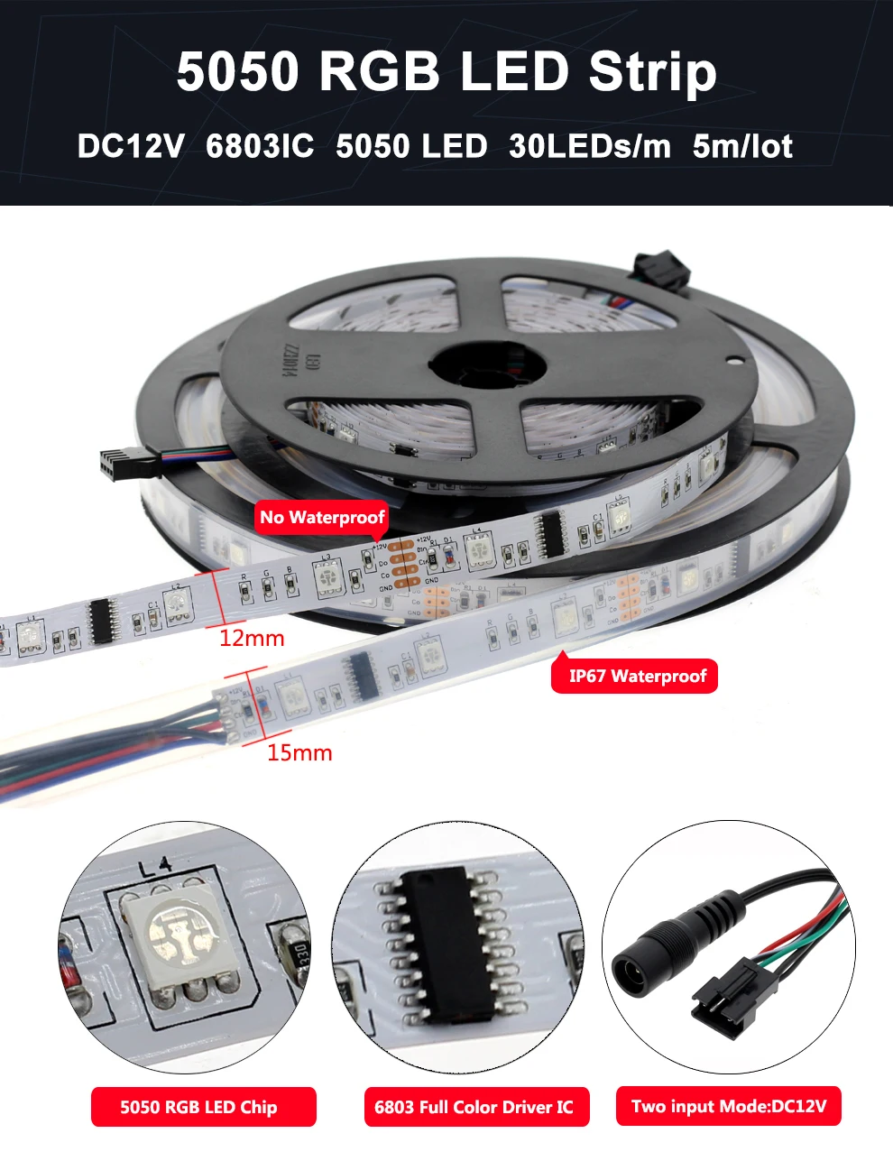 6803 IC Волшебная Мечта Цвет RGB Светодиодная лента 5050 5 м 30 светодиодный s/M погоня огни+ 133 программа RF волшебный контроллер+ адаптер питания