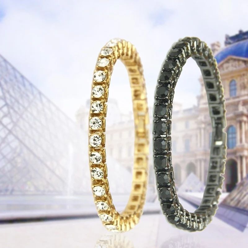 Прозрачный хрустальный Теннисный браслет для женщин и мужчин ювелирные изделия