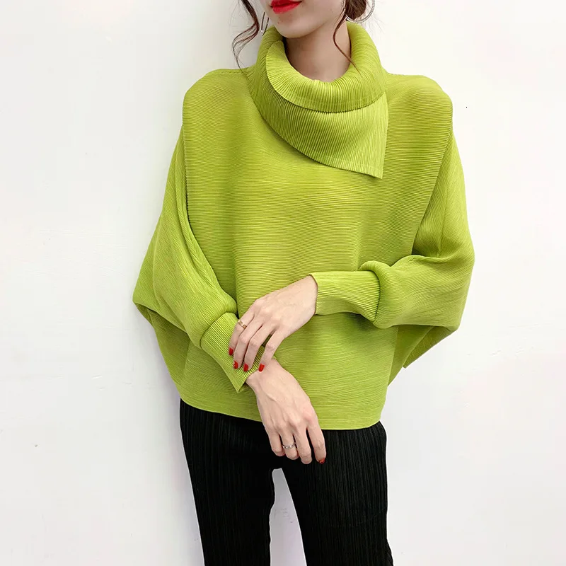 LANMREM New Scarf Collar Batwing Sleeves Pullover Twice Pleated Thickness Loose Autumn And Winter Sweatshirt WJ74304