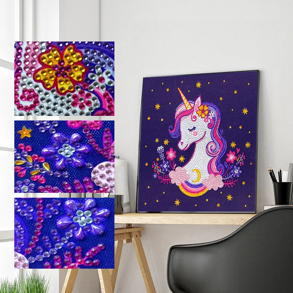 

Набор для алмазной вышивки «сделай сам», Набор для вышивки крестиком 5D, мультяшный единорог, ручная работа, мозаика, подарочное украшение
