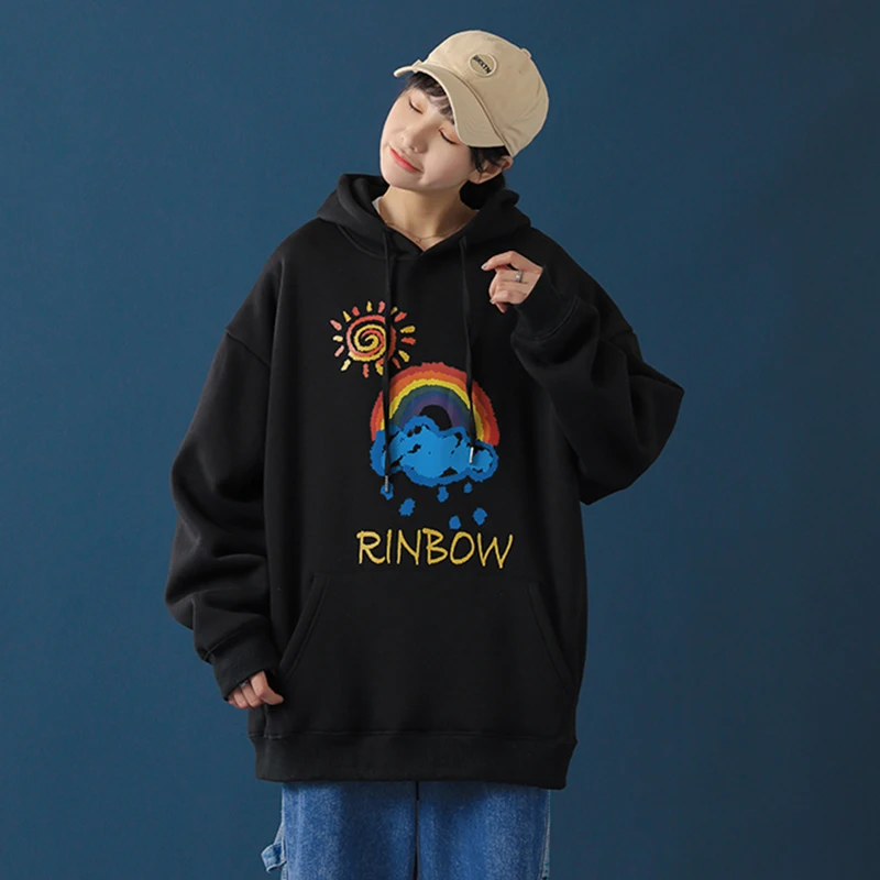 Новинка 2020 женские толстовки большого размера с капюшоном теплые свободные