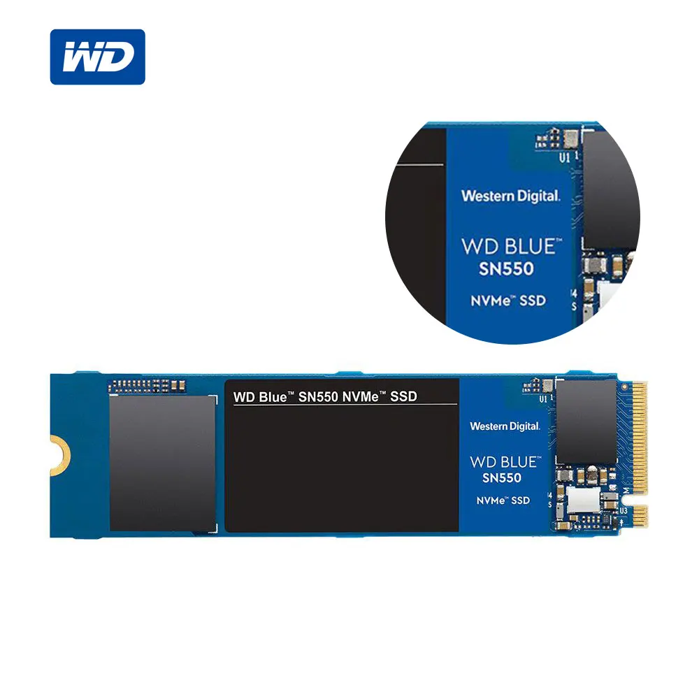 Western Digital 1TB WD Blue SN550 NVMe Internal SSD Gen3 x4 PCIe 8Gb/s, M.2 2280, 3D NAND, Up to 2,400 MB/s - WDS100T2B0C