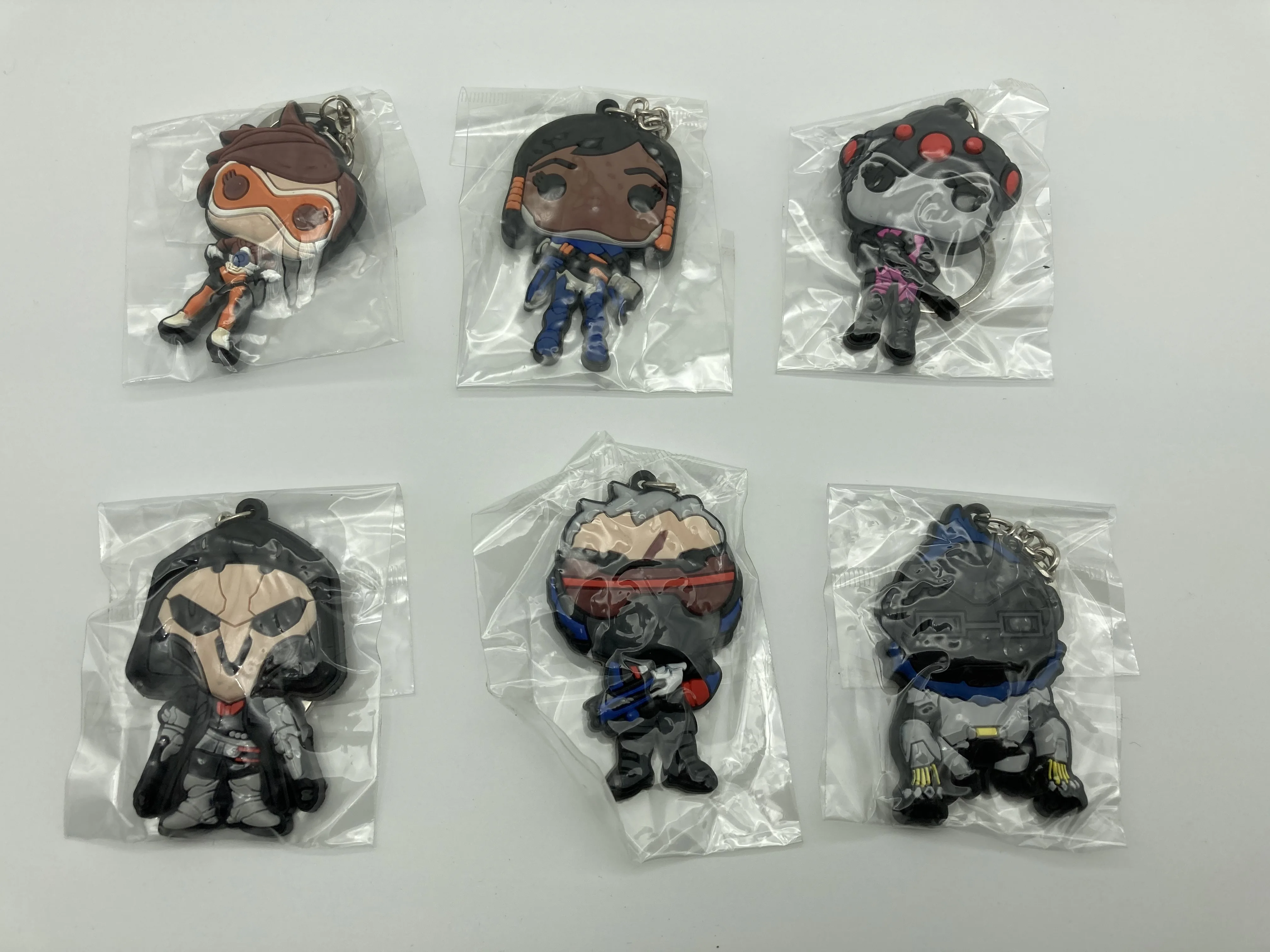 

FREE SHIPPING BY UPS/DHL 100pcs/lot pvc overwatch Keychain mixed design Key Chain Pendant Anime Accessories Cartoon Key Ring