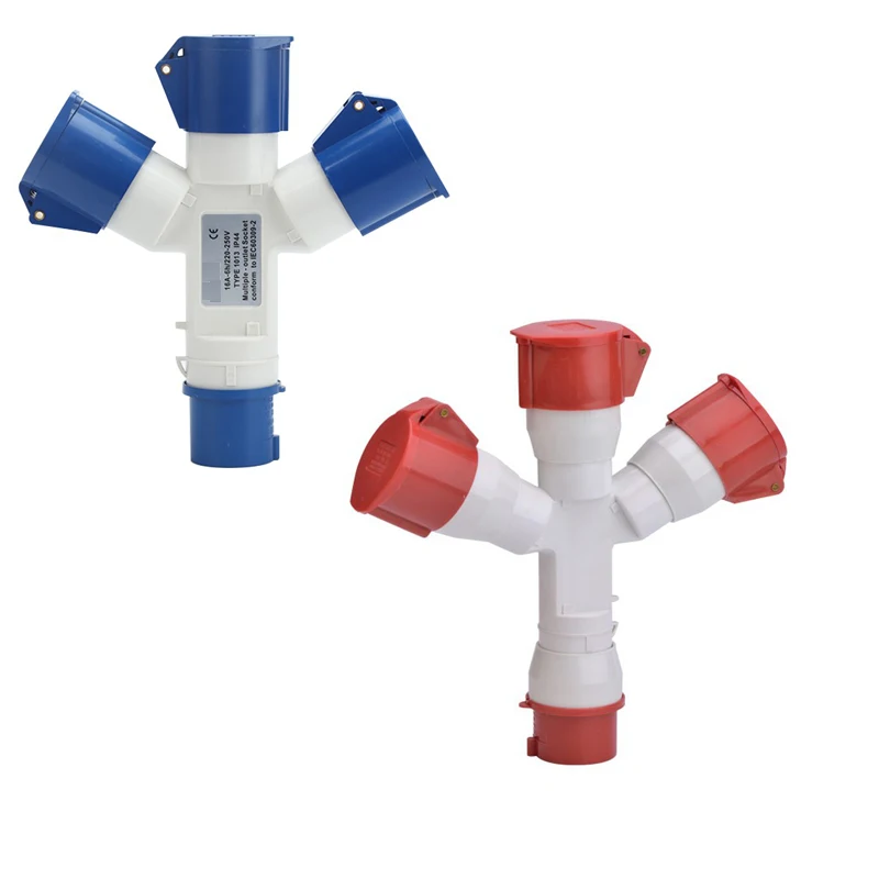 

16A 3P 4P Multiple-outlet Socket Industrial Multi Function Connectors Electrical Socket Brass