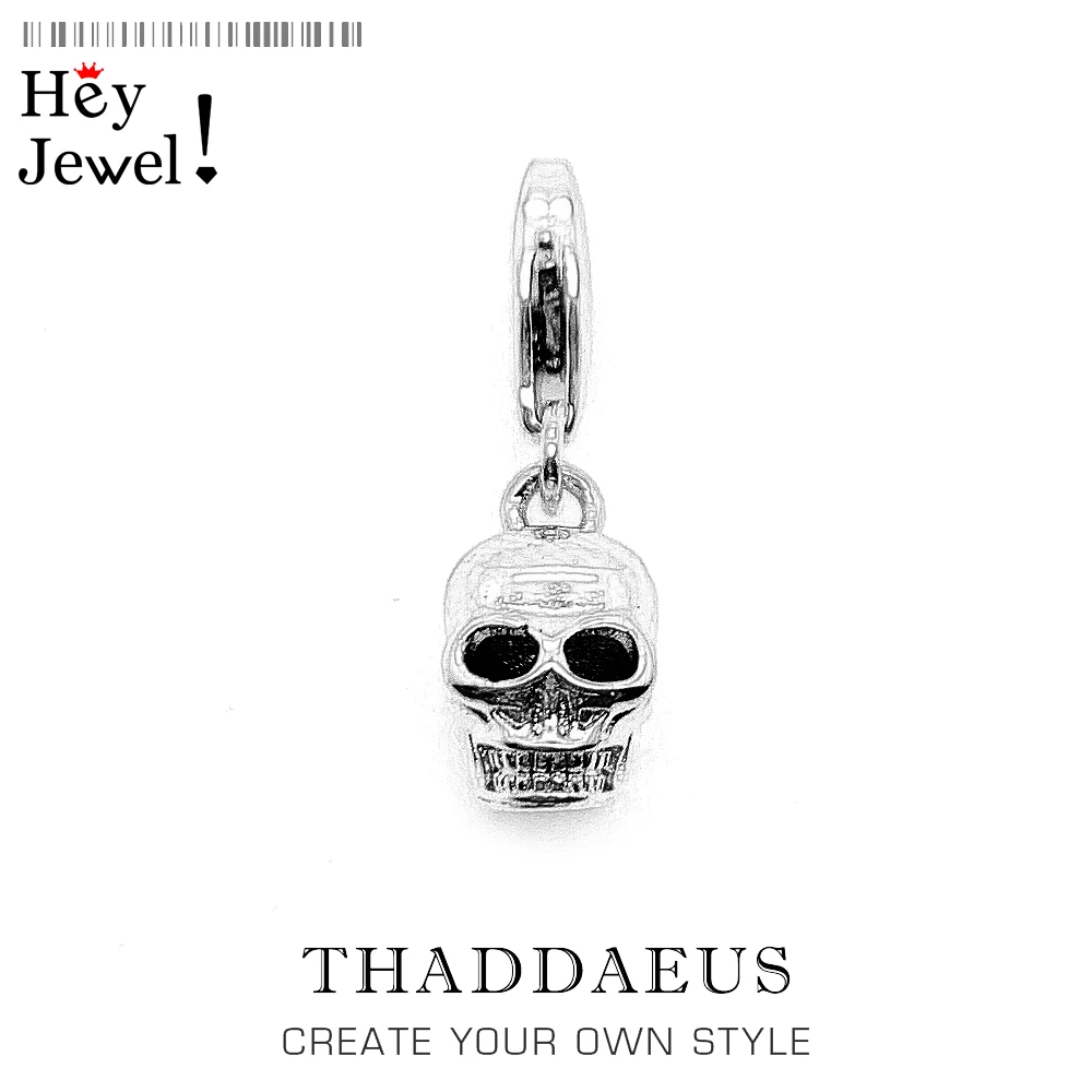 

925 Sterling Silver Three Color Skulls Pendants Charms Fit Bracelets Necklaces Women Men Punk Beads & Jewelry Making