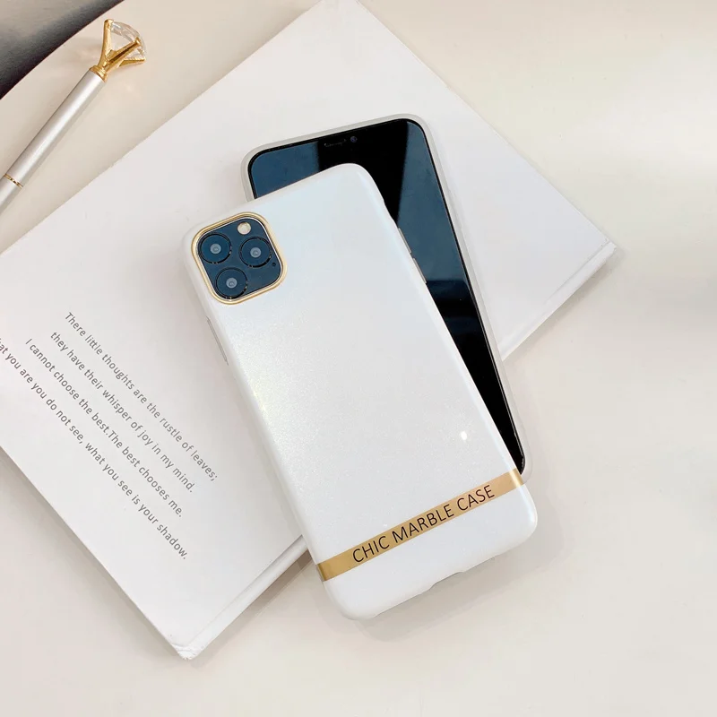 Блестящий чехол для телефона iphone 11 7 8 plus 6 s 11Pro xs max xr x жемчужно-белый шикарный