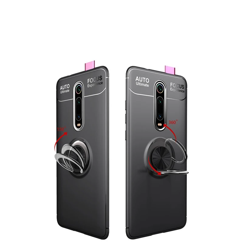 Мягкий силиконовый чехол для Xiaomi mi 9T mi 9t Red mi K20 Pro задняя крышка Автомобильный кронштейн ударопрочный вращающийся кольцевой стенд корпус телефона
