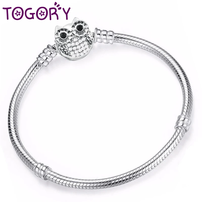 TOGORY 2019 Сова Кристалл зажим змея цепочка шармы браслеты для женщин ювелирные
