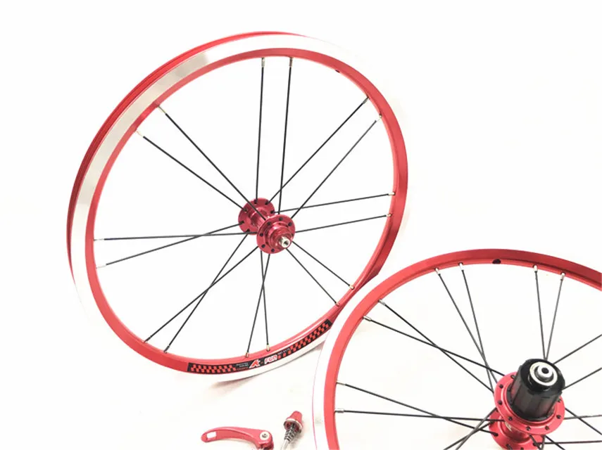 

16 Inch 349 alumium alloy Wheelset Front 2 Rear 4 Bearing 10/11 Speed Wheels 74 130MM Modified Wheelsets For Folding Bike