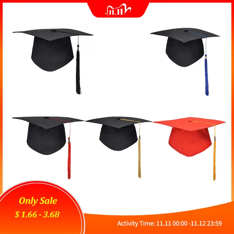 Школьные Выпускные вечерние шапка с кисточками Mortarboard Университет бакалавры