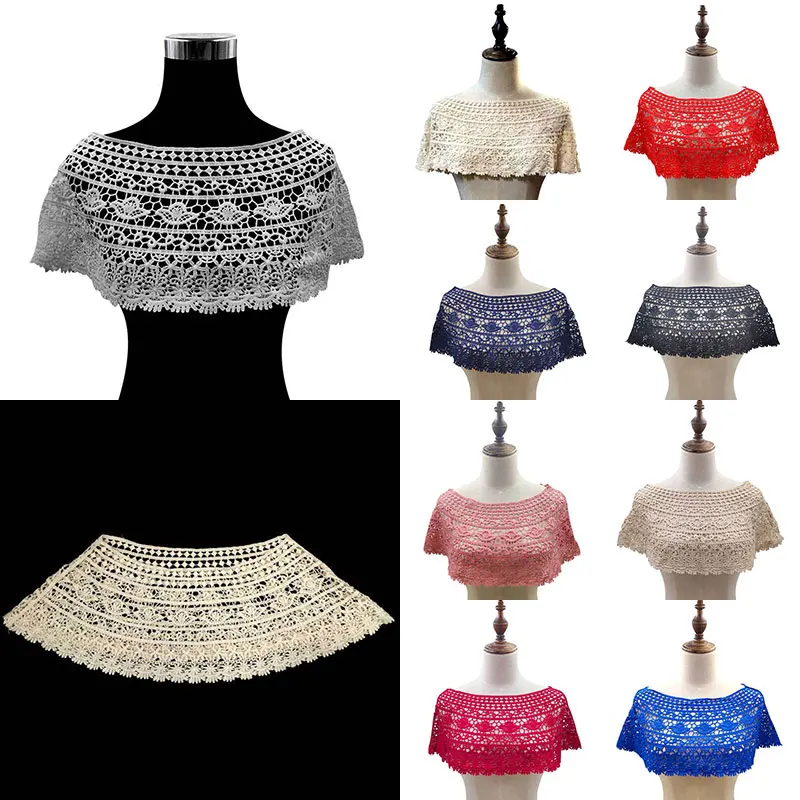 Вязанный кружевной воротник выдолбленная шея куртка без бретелек шаль жилет