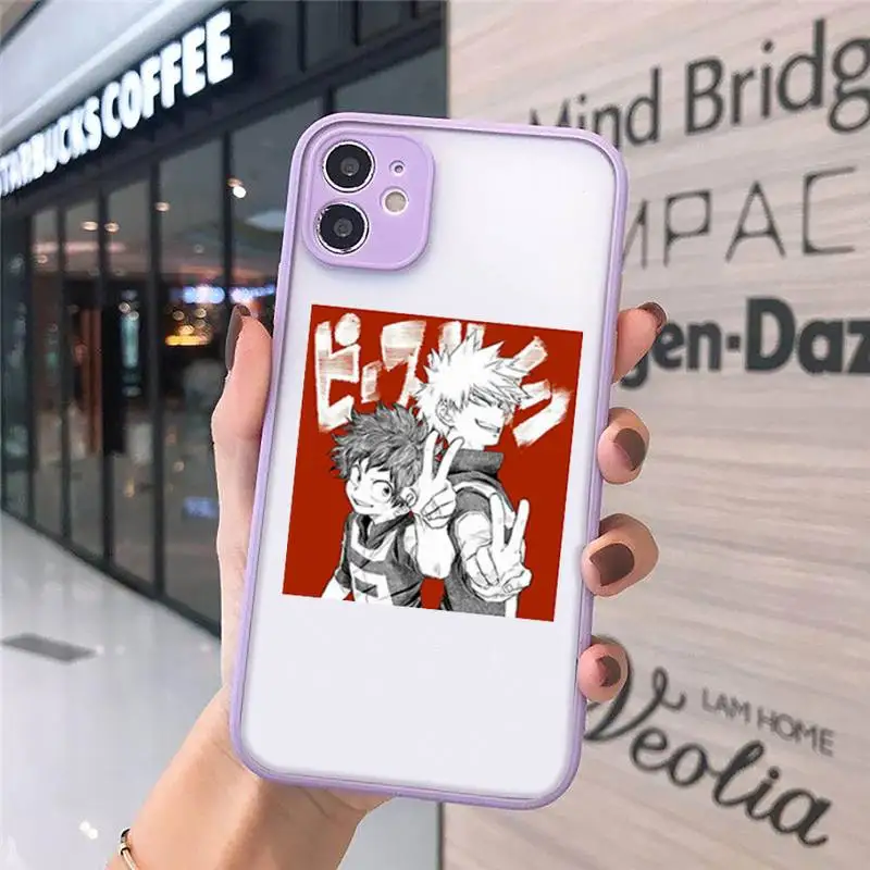 

My Hero Academia Midoriya Phone Case Matte Transparent for iPhone 7 8 11 12 s mini pro X XS XR MAX Plus cover funda