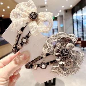 Хрустальные жемчужные бутоны, шелковые зажимы для волос в форме бабочки для женщин, высококачественные аксессуары для волос, шпильки для волос, заколка-пряжка