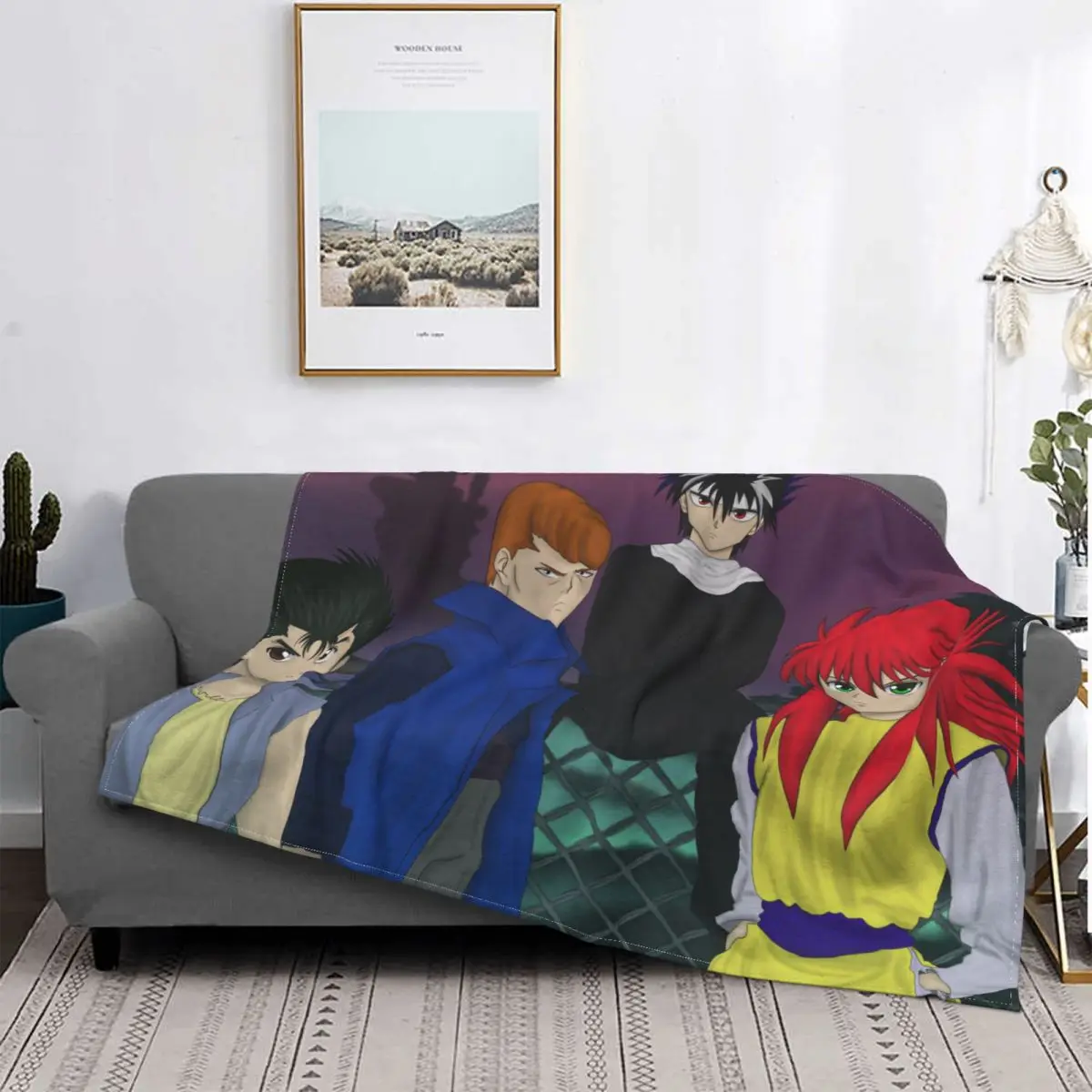 

YuYu Hakusho Urameshi Yuusuke Teenager Comics Blankets Coral Fleece Plush Decoration Bedroom Bedding Couch Bedspread