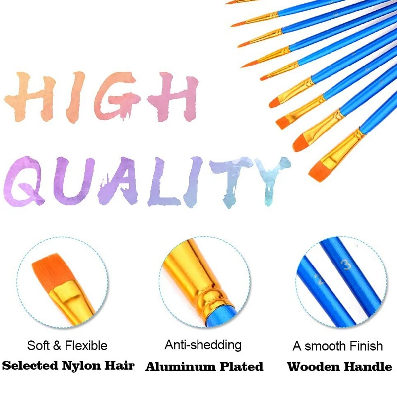 

60Packs Paint Brush Set Assorted Brushes with Painting Tray Palettes for Craft DIY Art Projects