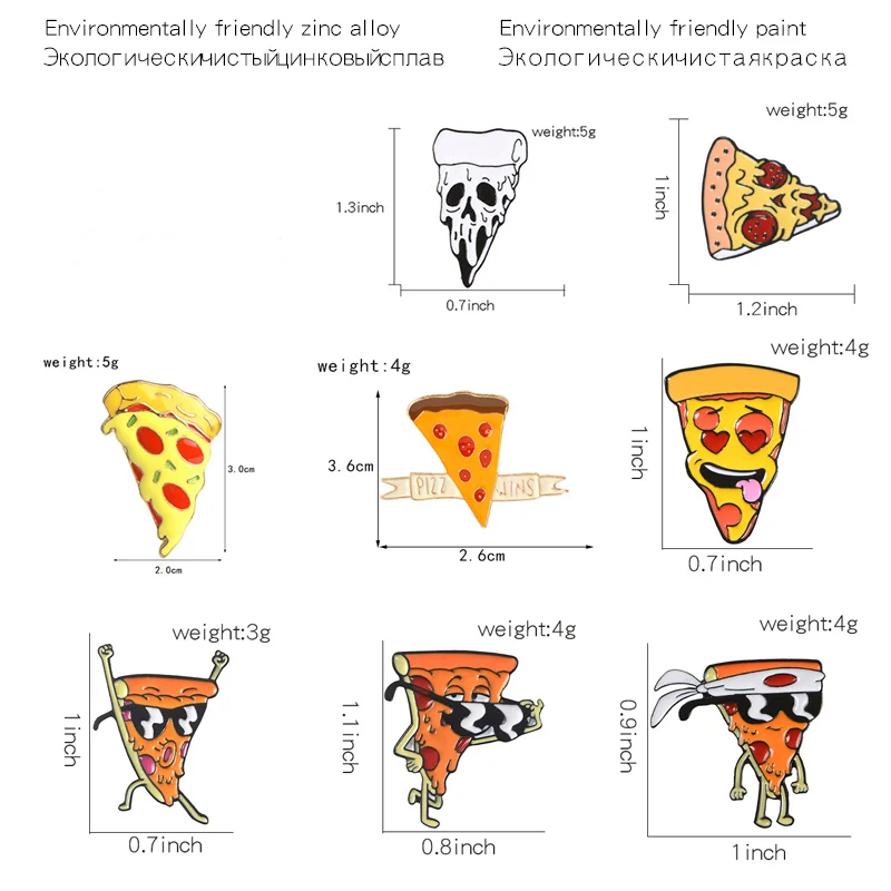 Пицца выиграет забавные дизайнерские значки Броши серии пиццы прекрасный