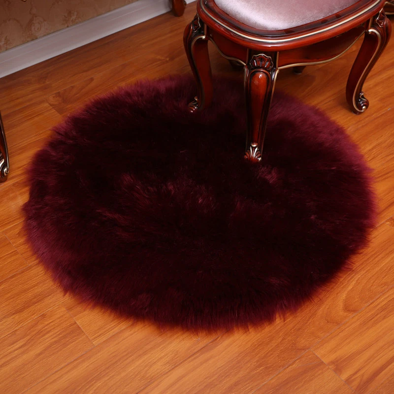 Round Rugs Carpets Long Hair Solid Carpet Living Room Decor Soft Faux Fur Plush Mat Pad Anti-Slip Chair Sofa Cover Area | Дом и сад