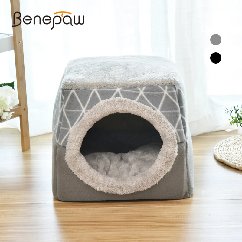 Benepaw теплый мягкий дом для кошек удобный съемный Противоскользящий ветрозащитный котенок Кровать Дом Безопасный моющийся домашний питомец пещера щенок