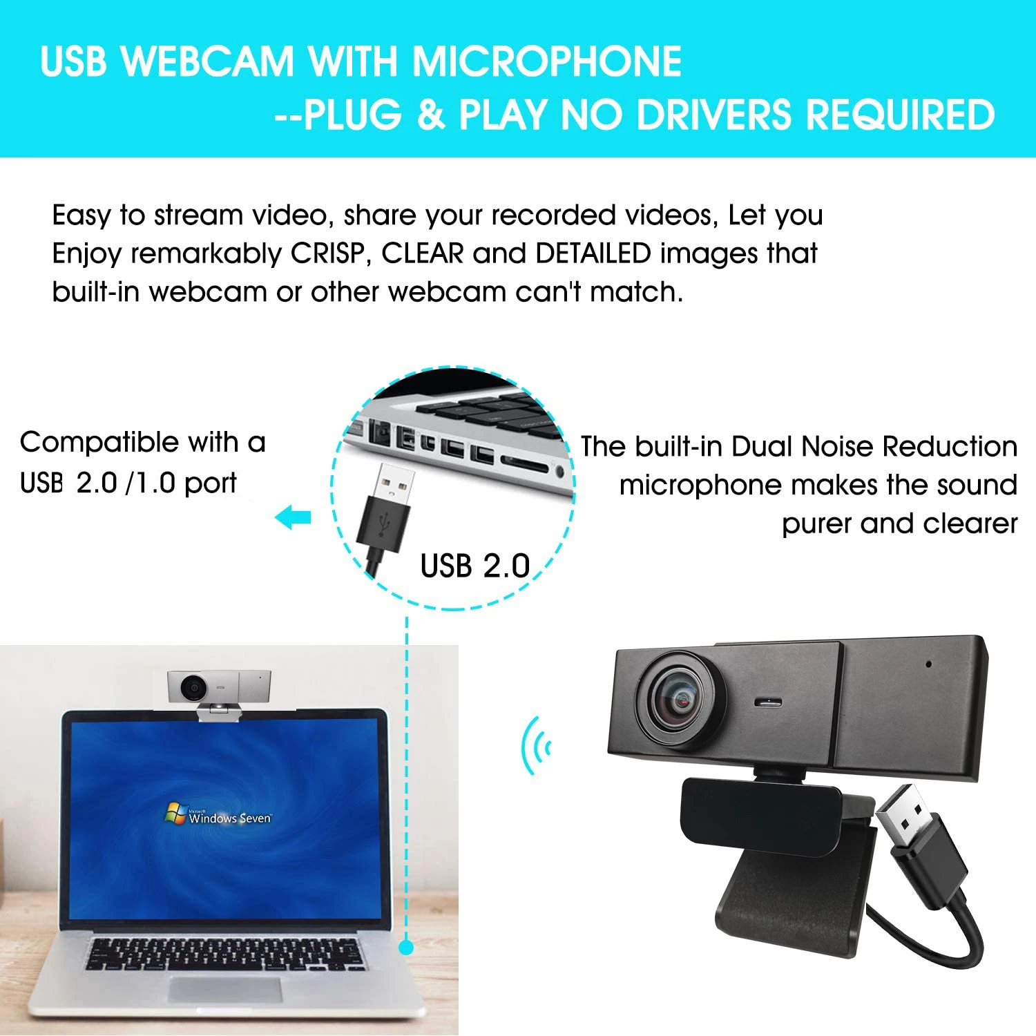 videw 4k webcam 8mp hd computer camera with microphone streaming web camera for desktop laptop usb webcams for video call gaming free global shipping