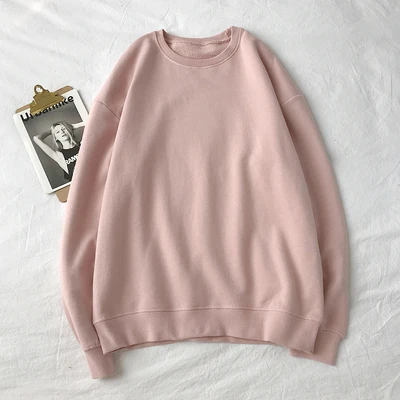 Сплошной цвет толстовка осень и зима Женская хлопчатобумажная Повседневная