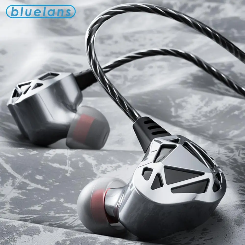

F5 Universal quad-core dual dynamic ring in-ear tuning version HIFI 9D Heavy Bass Wired In-ear Phone Music Earphone