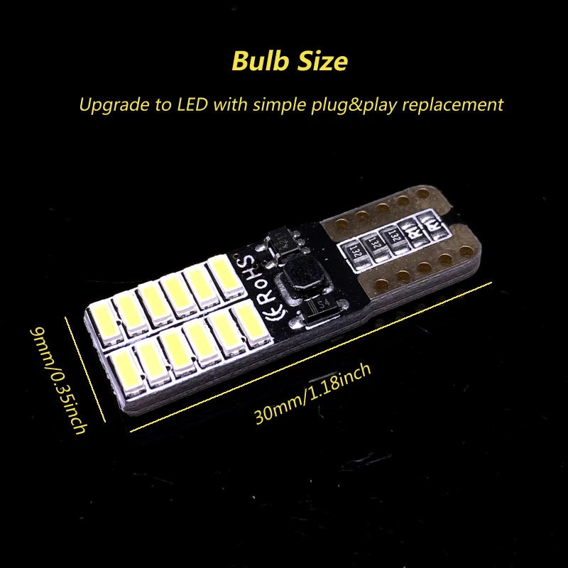 Лампы Canbus T10 с 4014 SMD 24 светодиодными лампами для салона 194 168 W5W Лампа Белая без