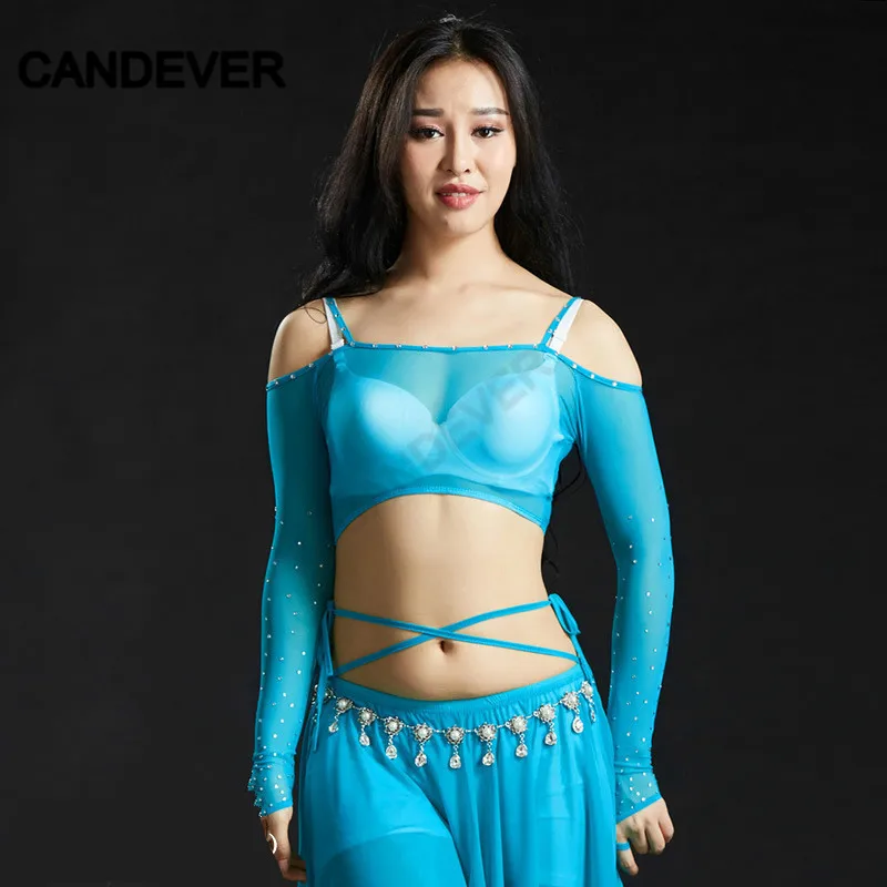 Сексуальная сетчатая танцевальная одежда для взрослых с блестками и кристаллами