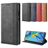 leather phone case for huawei p30 p 30 p30 lite p30 pro back cover flip card wallet with stand retro coque