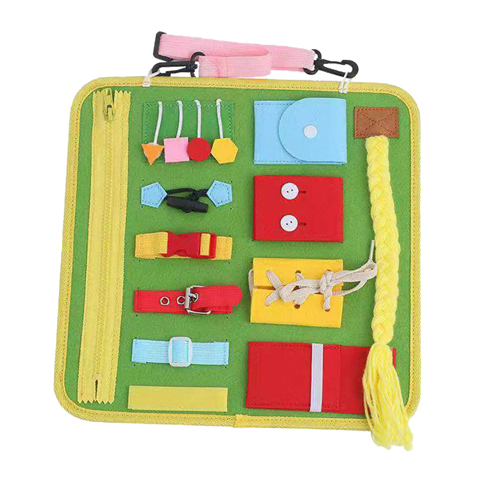 

Travel Felt Cloth Busy Board Zipper Button Life Skills Special Needs Early Educational Activity Car Toy for Toddlers Gift